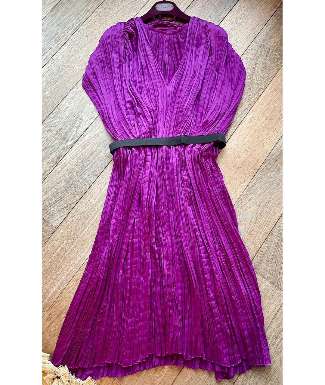 LANVIN Фиолетовое шелковое коктейльное платье, фото 3