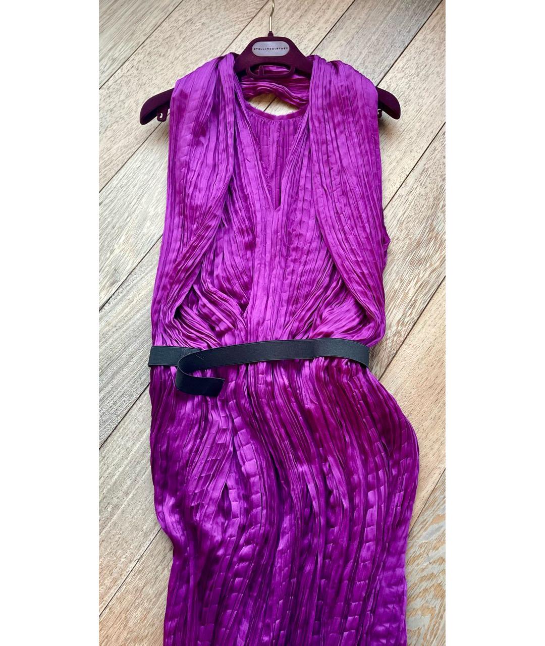 LANVIN Фиолетовое шелковое коктейльное платье, фото 4