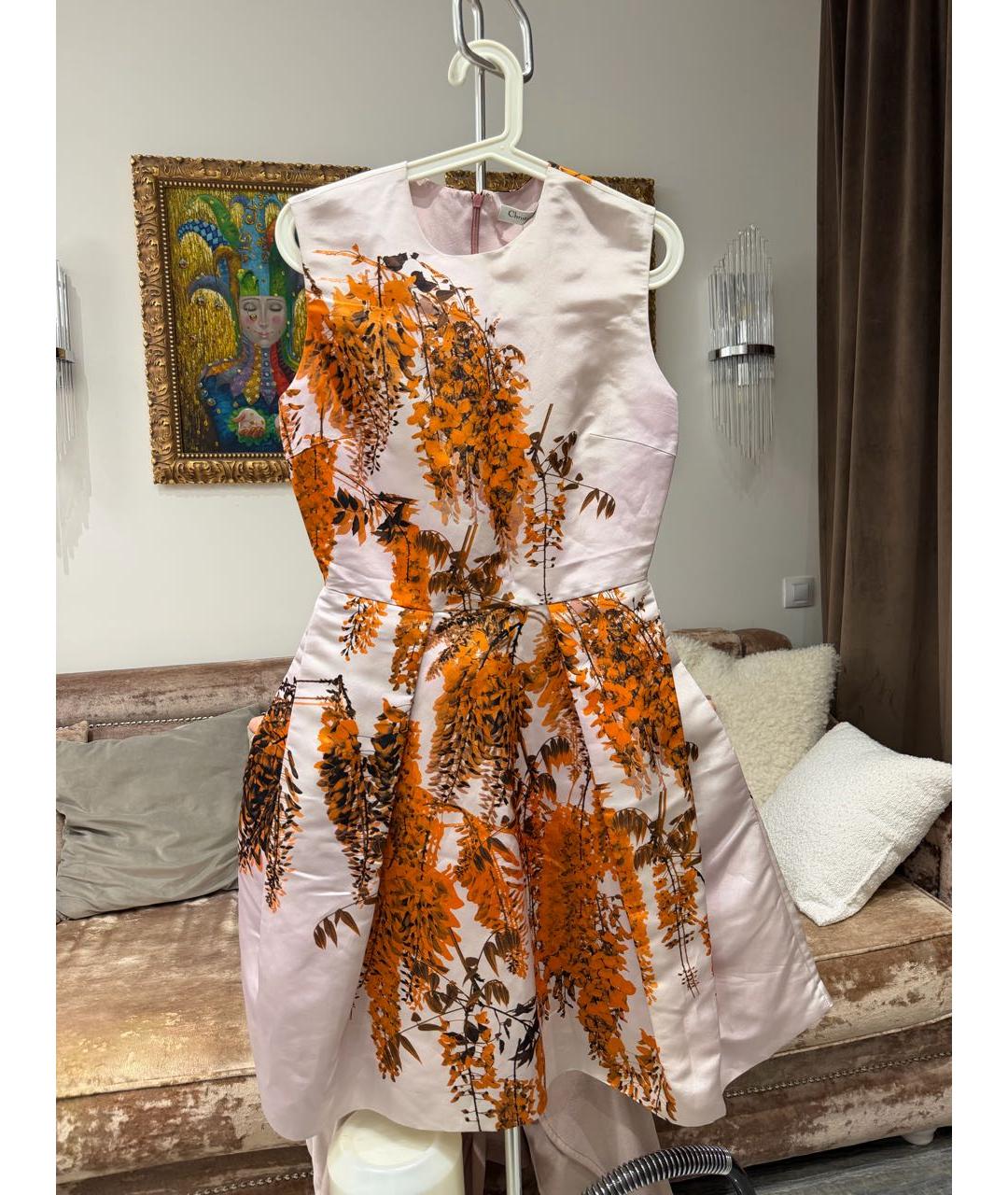 CHRISTIAN DIOR Розовое шелковое коктейльное платье, фото 9