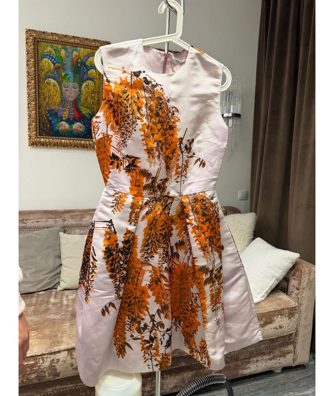 CHRISTIAN DIOR Розовое шелковое коктейльное платье, фото 2