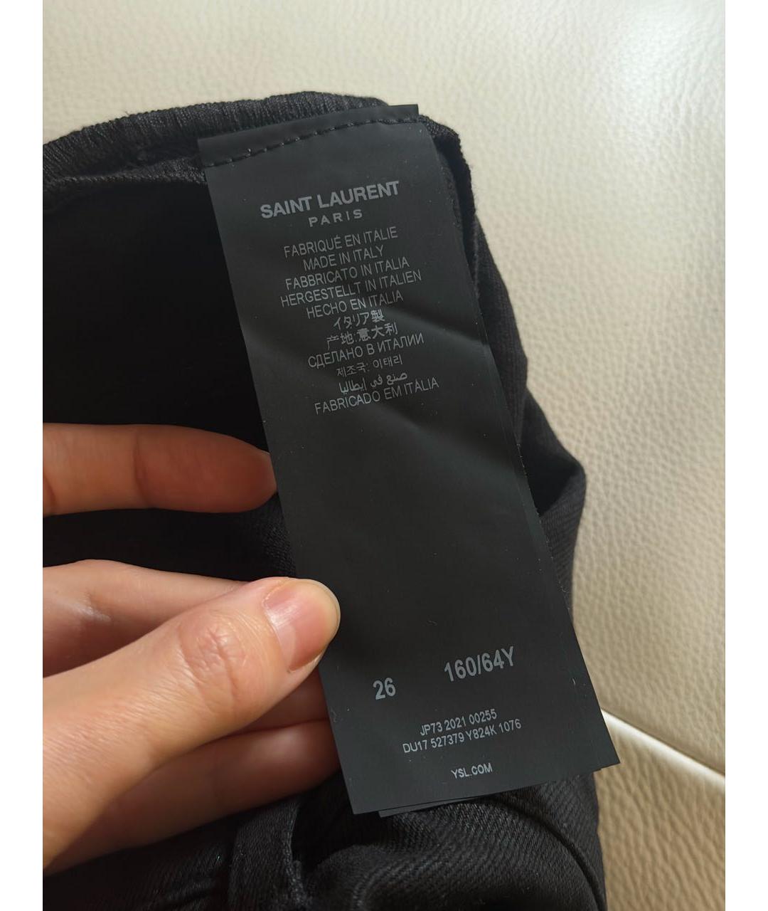 SAINT LAURENT Черные джинсы слим, фото 5
