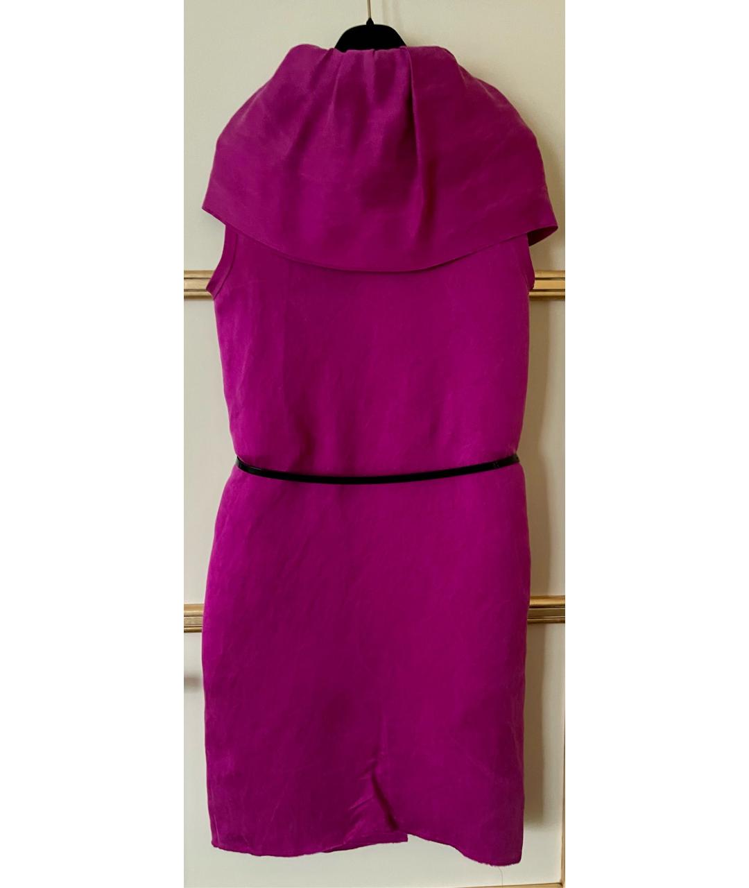 LANVIN Фуксия шелковое коктейльное платье, фото 2