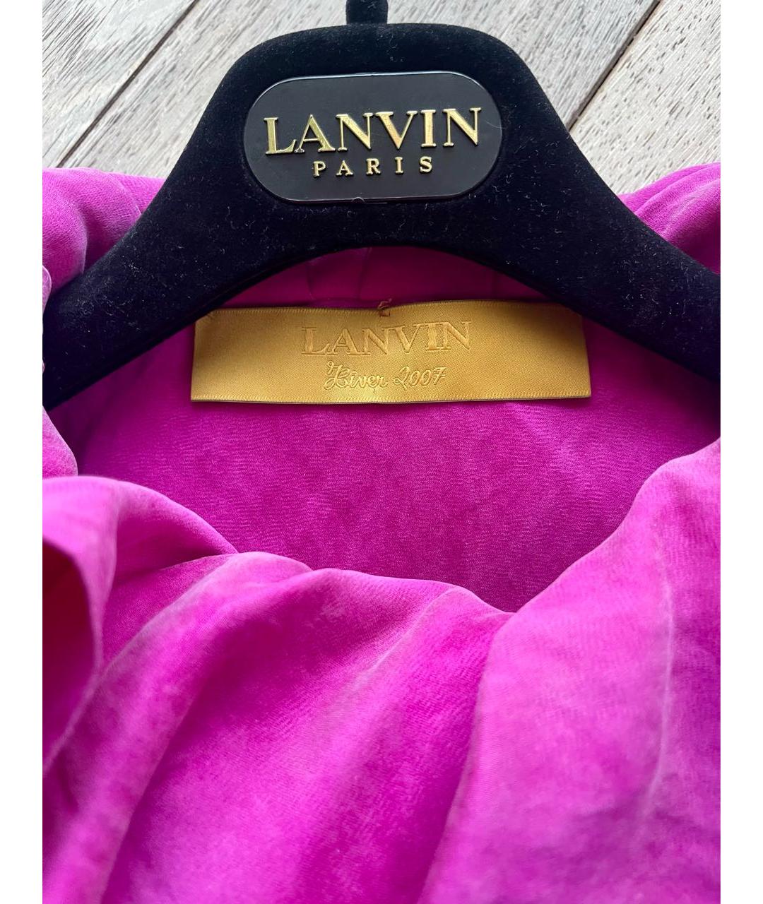 LANVIN Фуксия шелковое коктейльное платье, фото 5