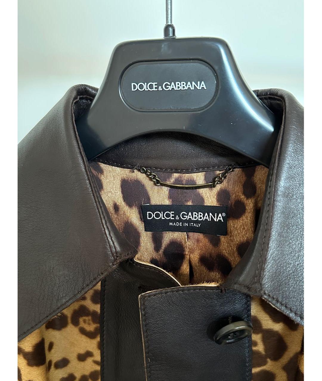 DOLCE&GABBANA Коричневая кожаная шуба, фото 4