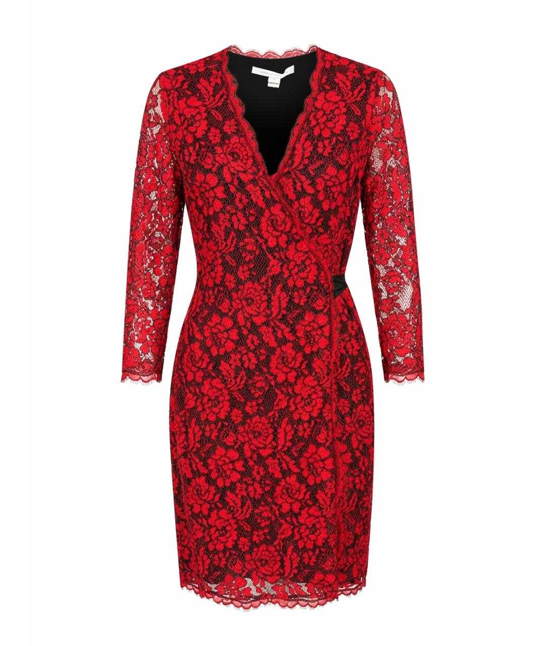 DIANE VON FURSTENBERG Красное кружевное вечернее платье, фото 1