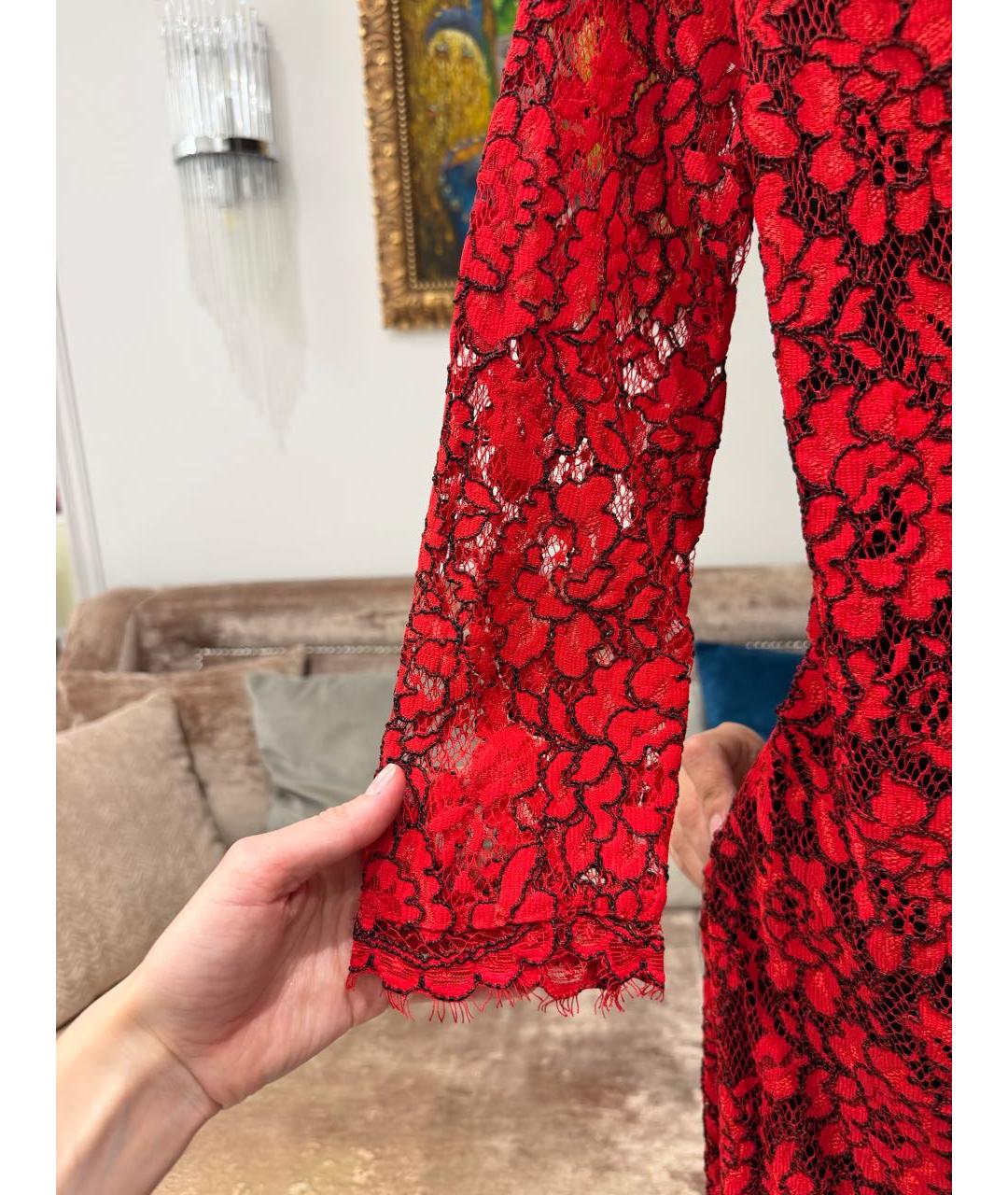 DIANE VON FURSTENBERG Красное кружевное вечернее платье, фото 6