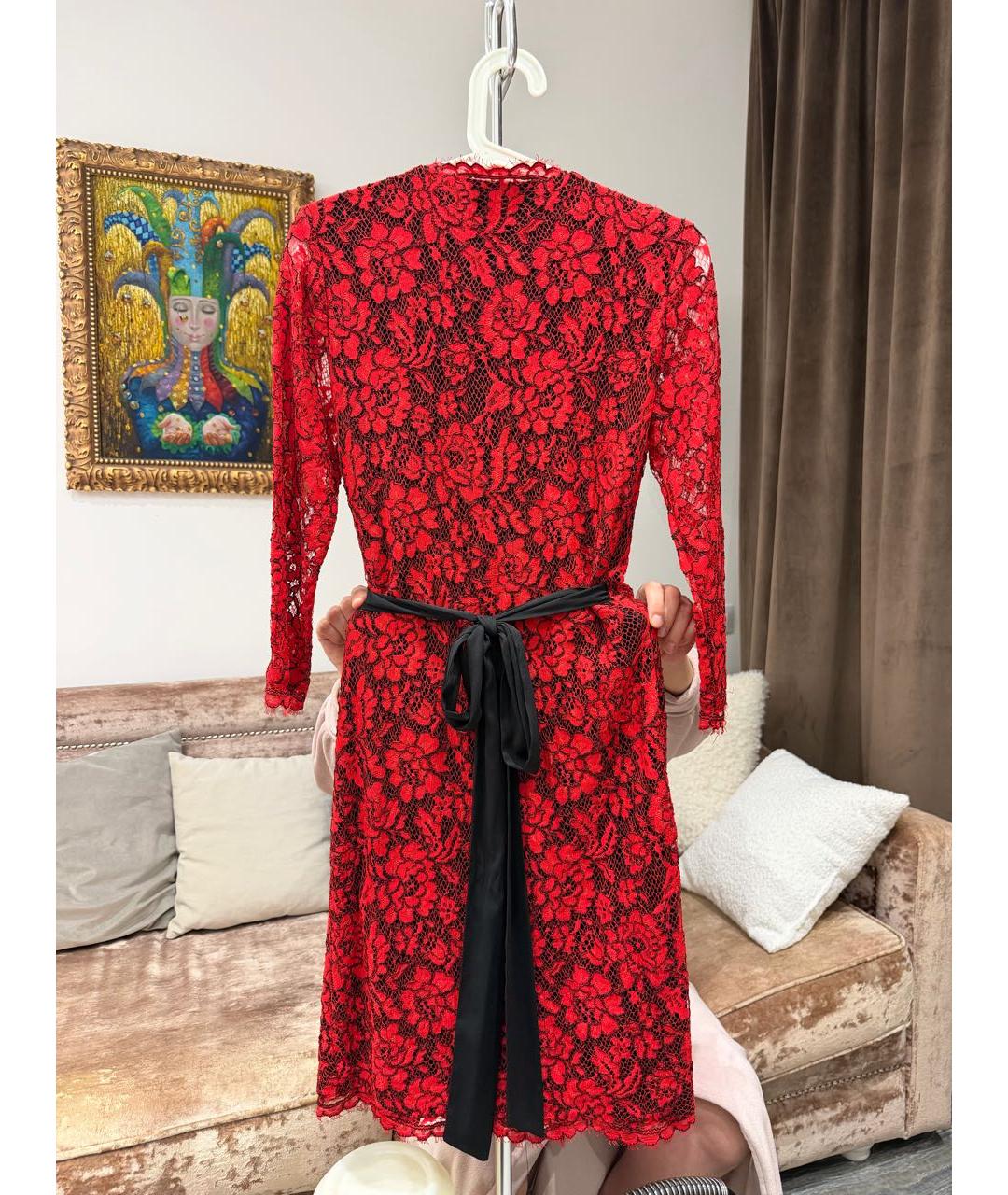 DIANE VON FURSTENBERG Красное кружевное вечернее платье, фото 5