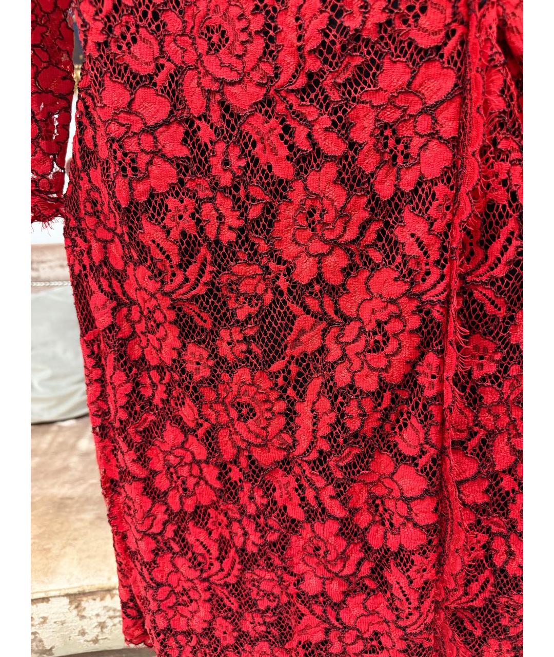 DIANE VON FURSTENBERG Красное кружевное вечернее платье, фото 3