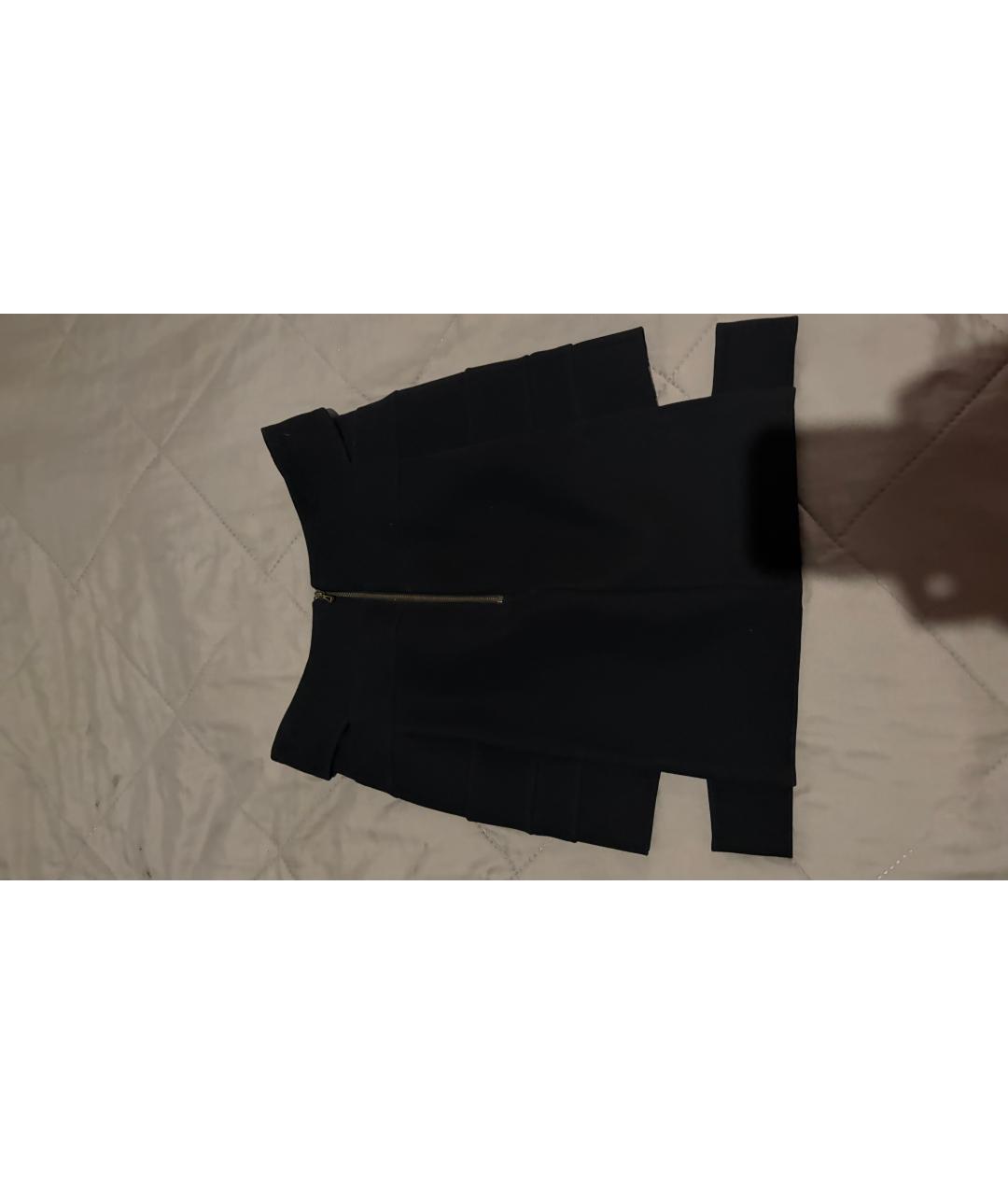 ANTHONY VACCARELLO Черная полиэстеровая юбка мини, фото 2