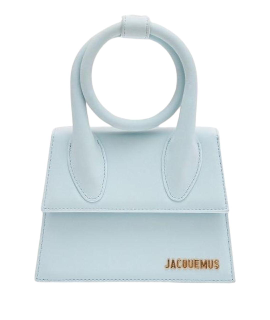 JACQUEMUS Голубая кожаная сумка с короткими ручками, фото 1