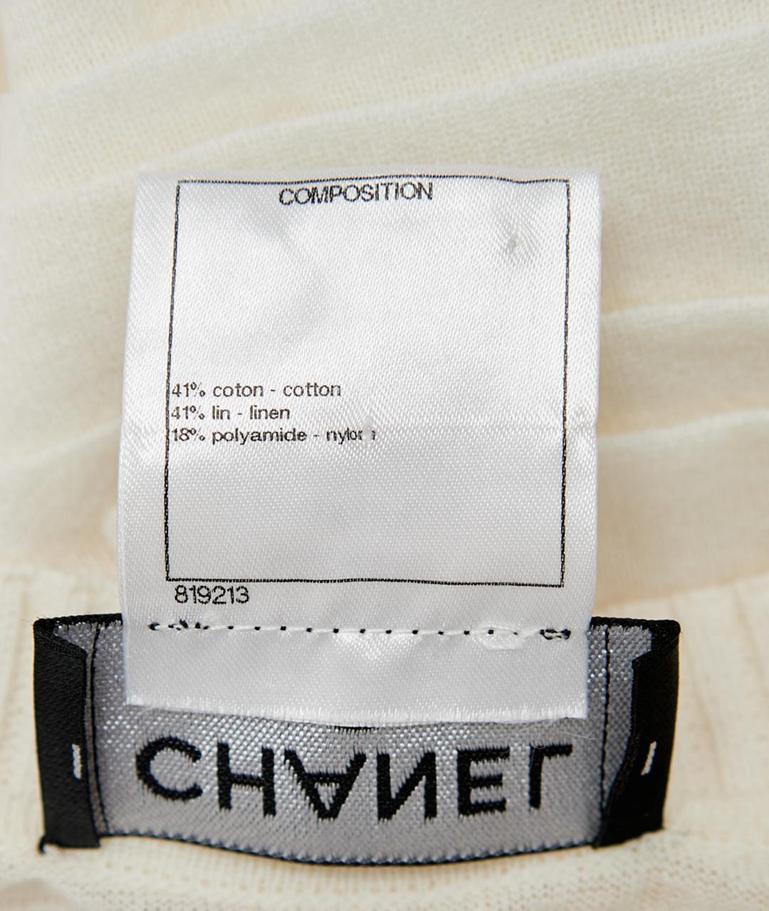 CHANEL Белое хлопковое повседневное платье, фото 7