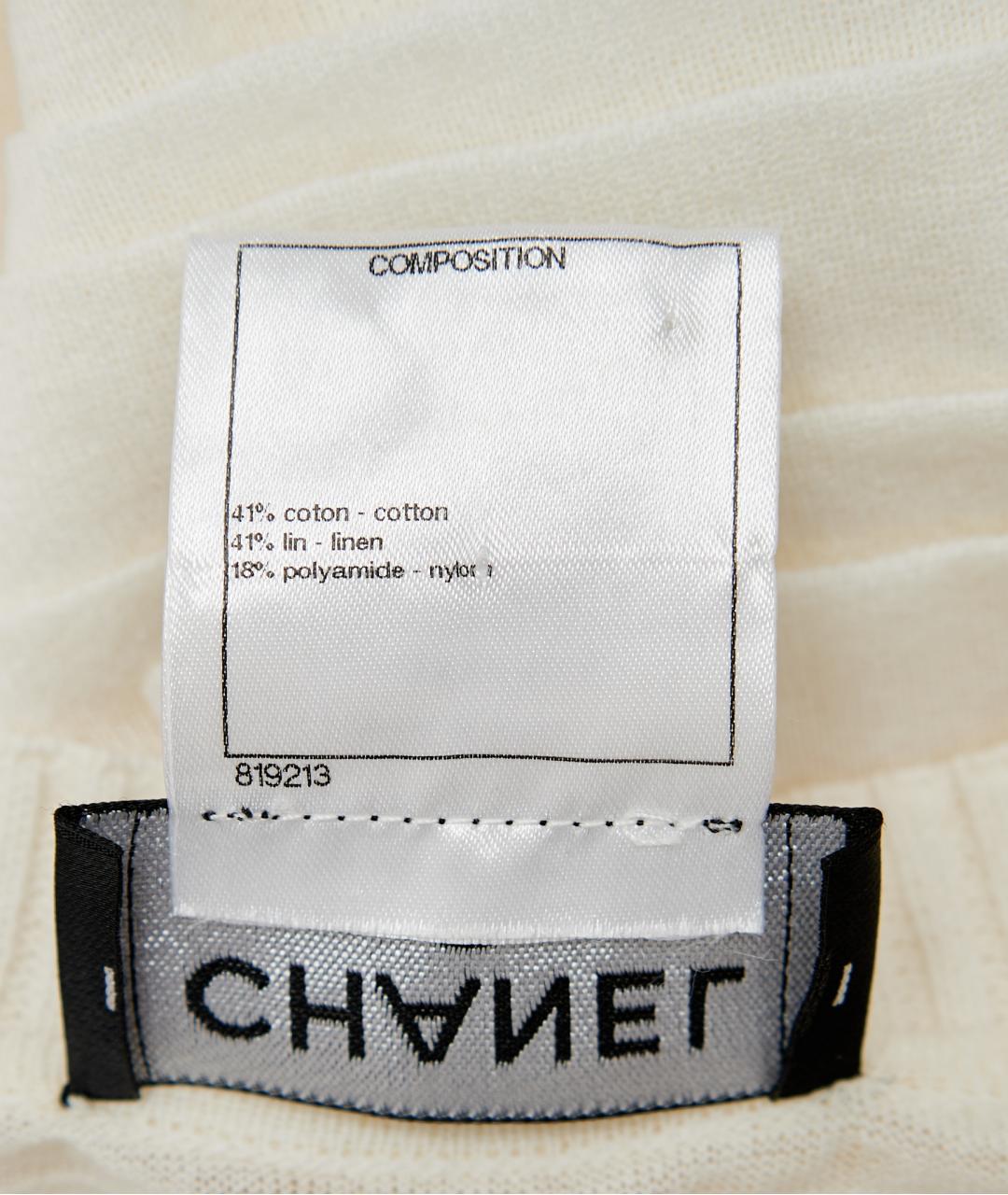 CHANEL Белое хлопковое повседневное платье, фото 5