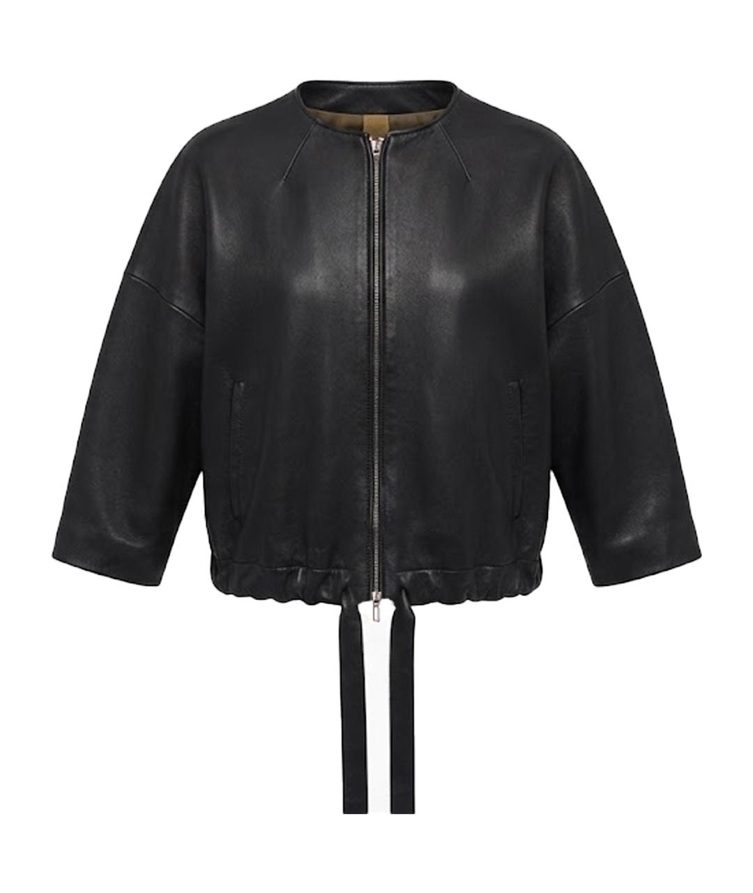 BCBG MAXAZRIA Черная кожаная куртка, фото 1
