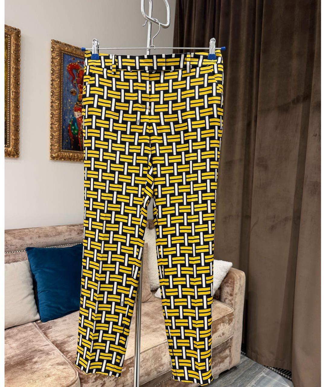 FENDI Мульти шелковые брюки узкие, фото 7