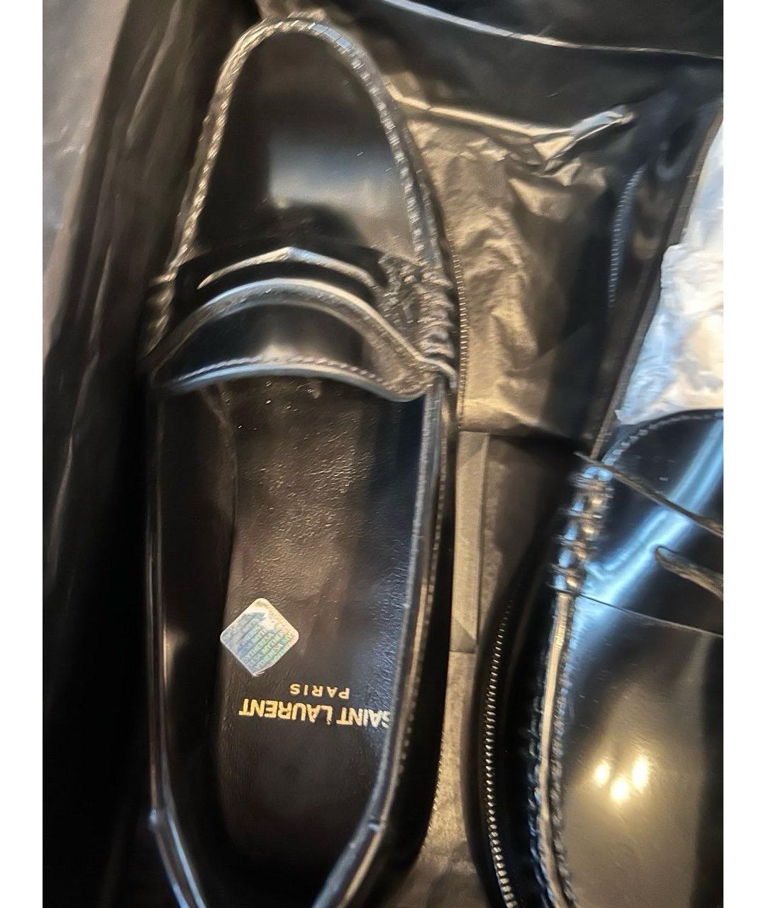 SAINT LAURENT Черные кожаные лоферы, фото 6