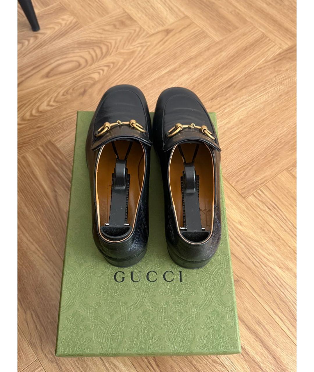 GUCCI Черные кожаные лоферы, фото 3