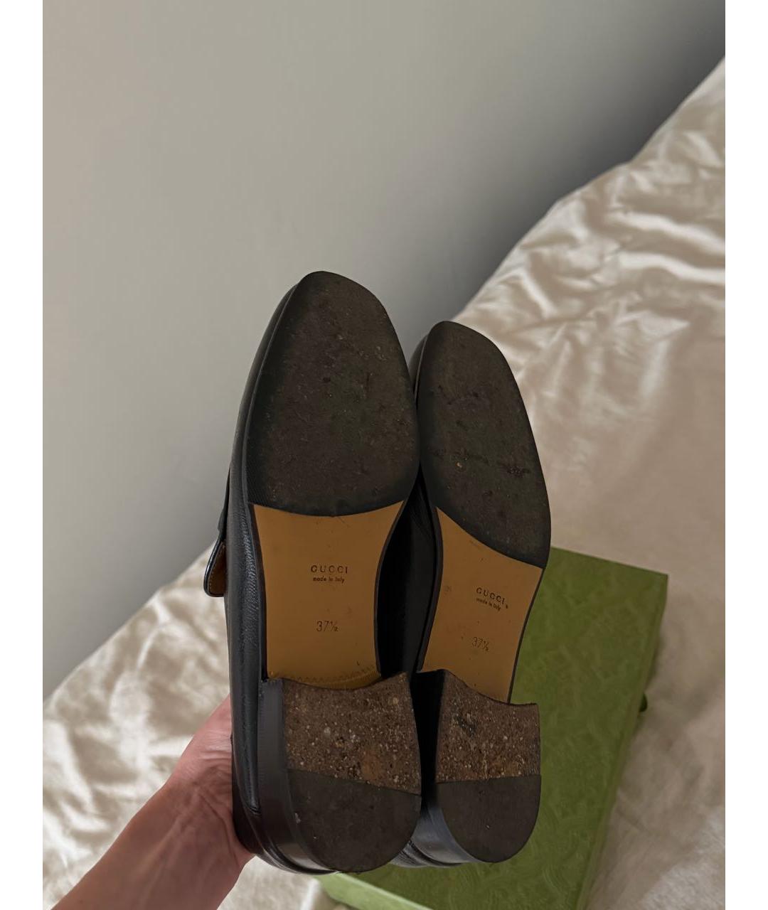 GUCCI Черные кожаные лоферы, фото 6