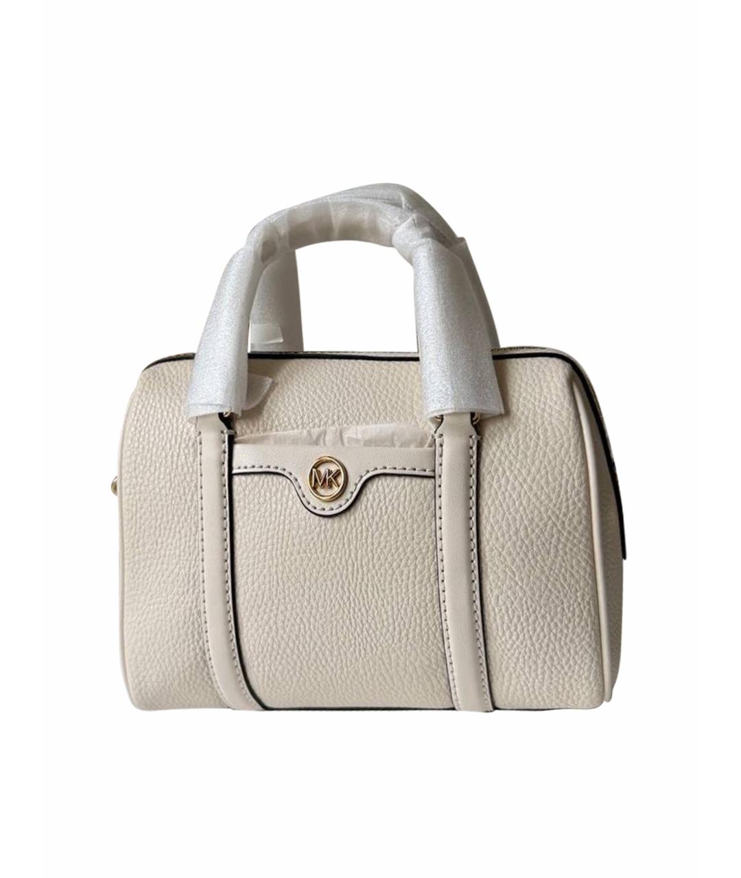 MICHAEL KORS Белая кожаная сумка с короткими ручками, фото 6