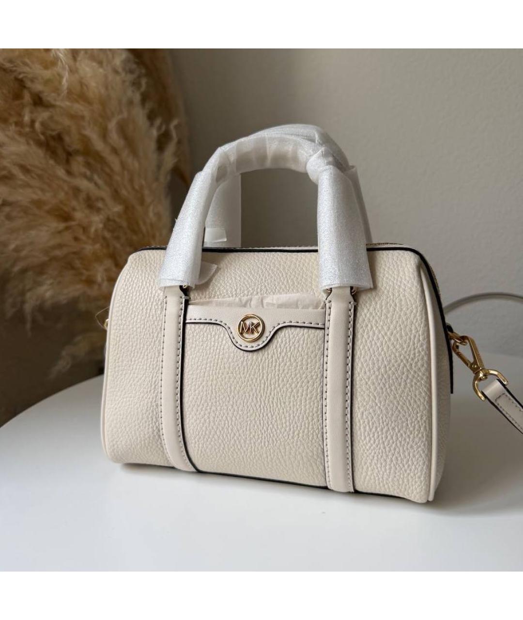 MICHAEL KORS Белая кожаная сумка с короткими ручками, фото 5
