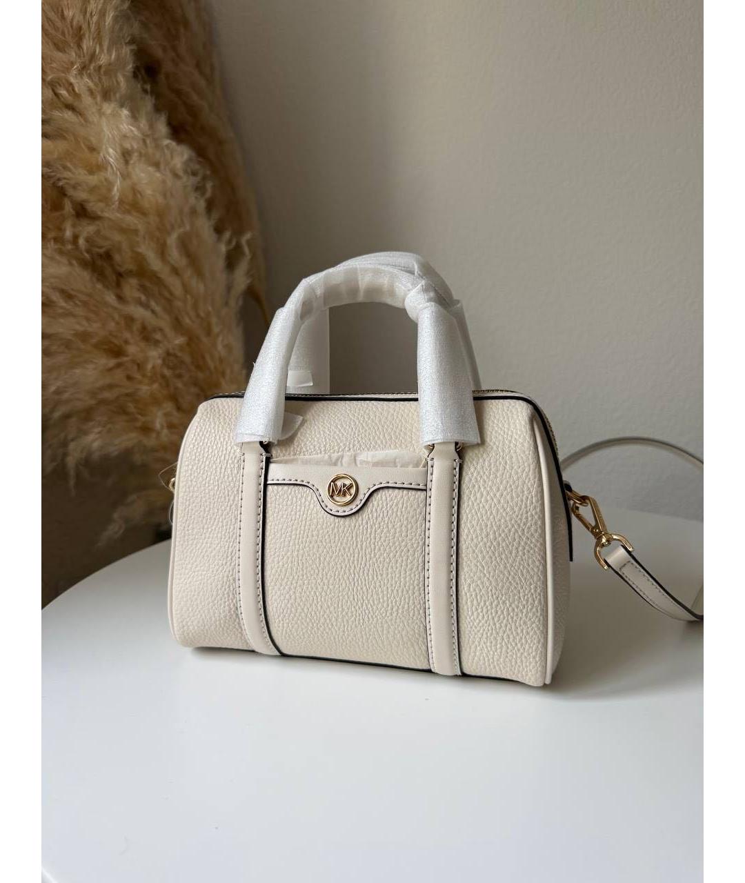 MICHAEL KORS Белая кожаная сумка с короткими ручками, фото 2