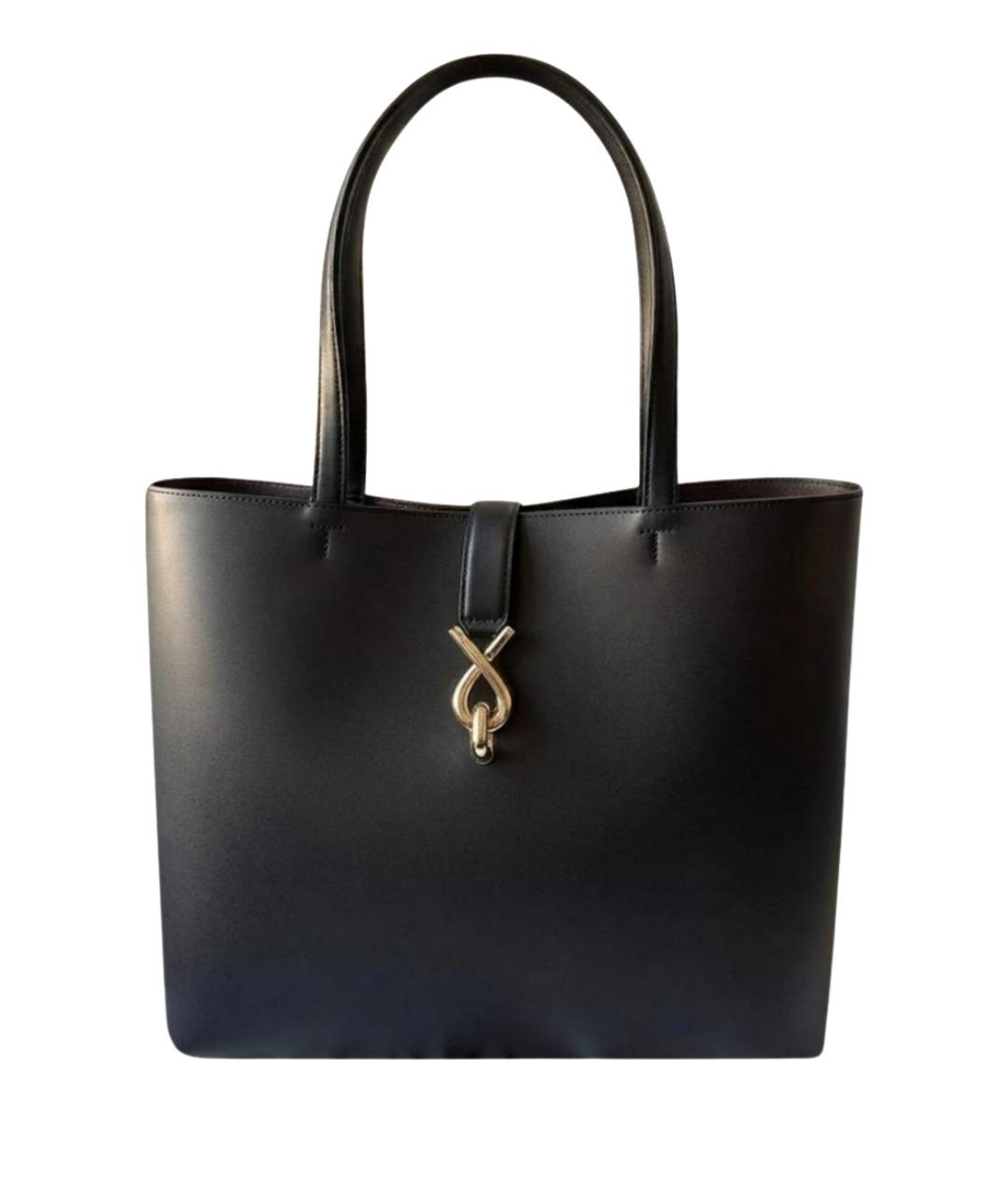 FURLA Черная кожаная сумка тоут, фото 1