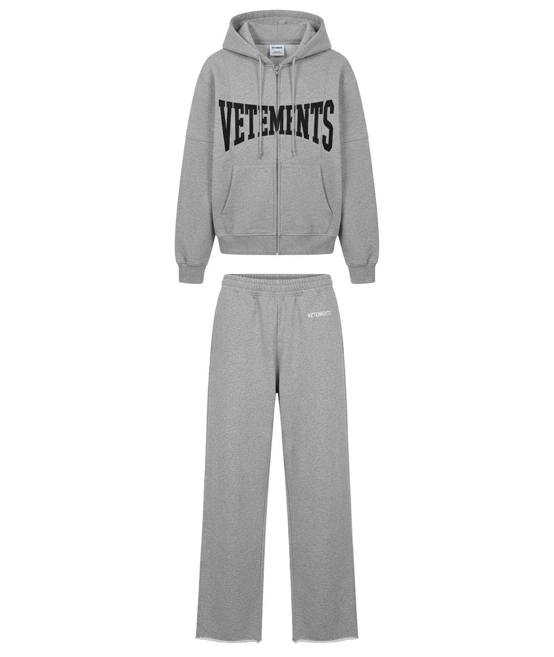 VETEMENTS Серый хлопковый спортивные костюмы, фото 1