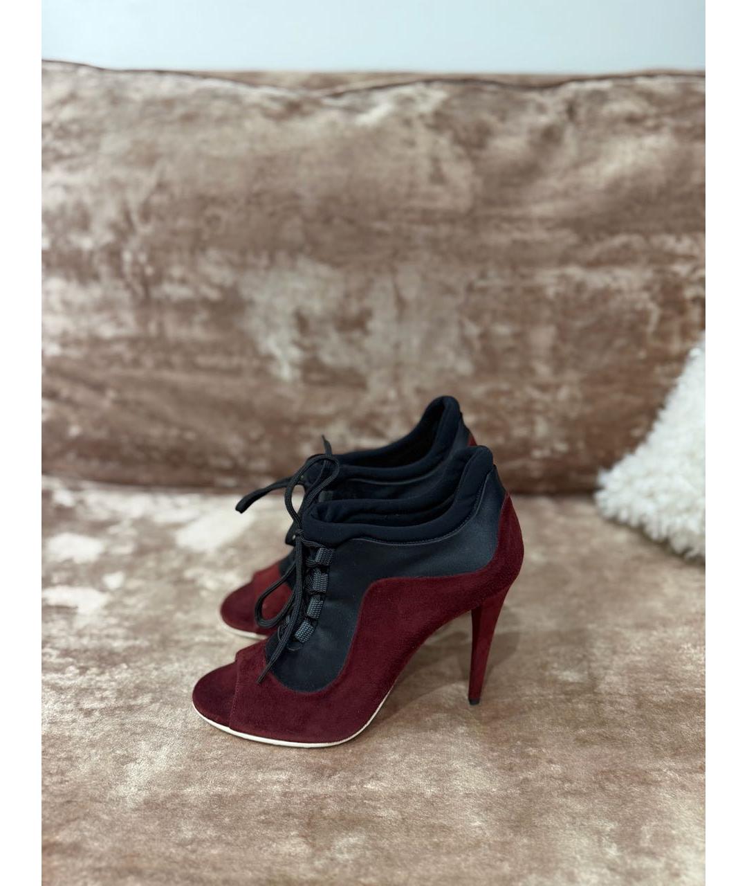 MIU MIU Бордовые замшевые босоножки, фото 3