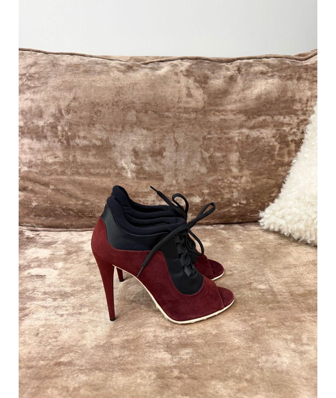 MIU MIU Бордовые замшевые босоножки, фото 5