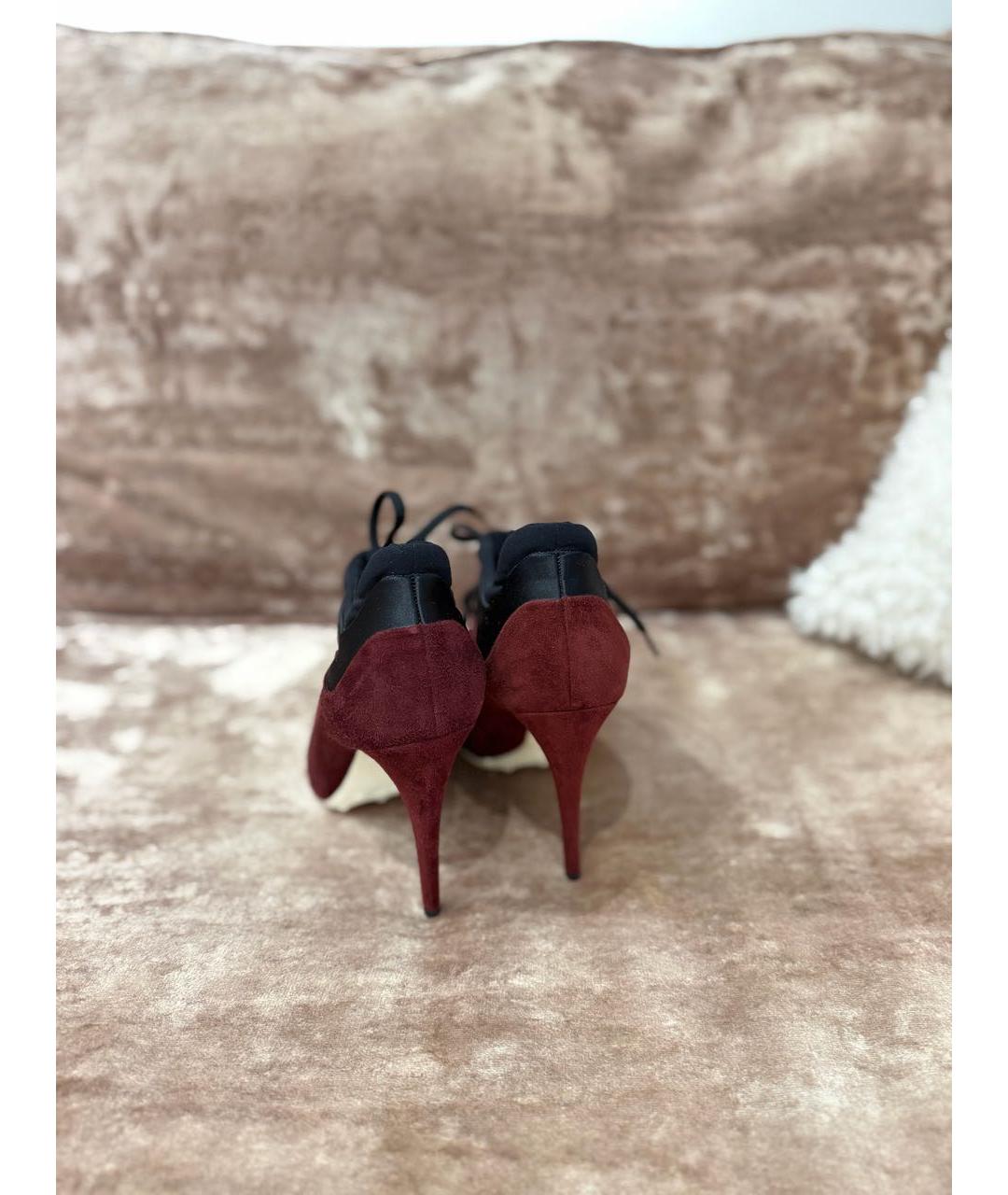 MIU MIU Бордовые замшевые босоножки, фото 4