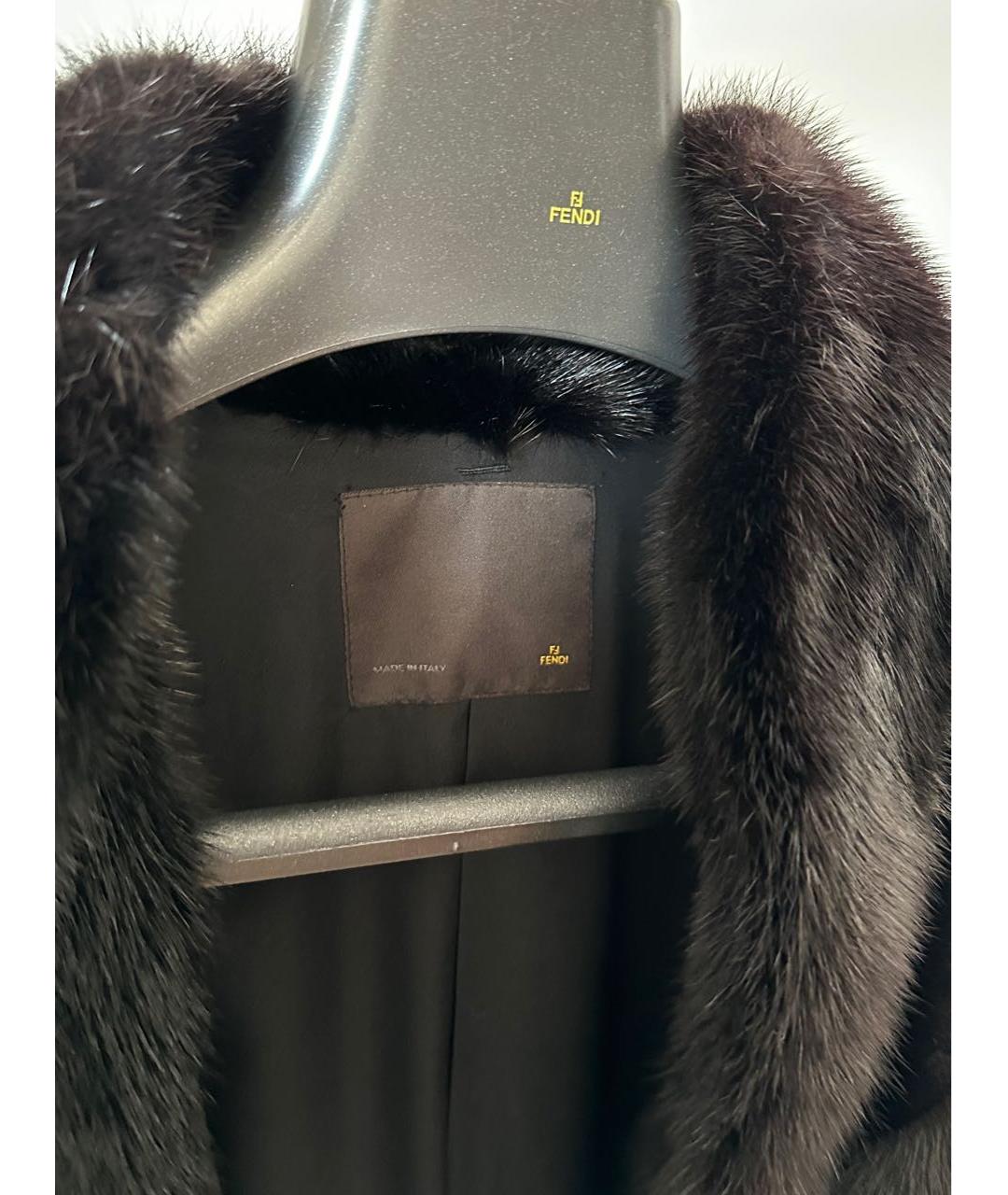 FENDI Черная меховая шуба, фото 3