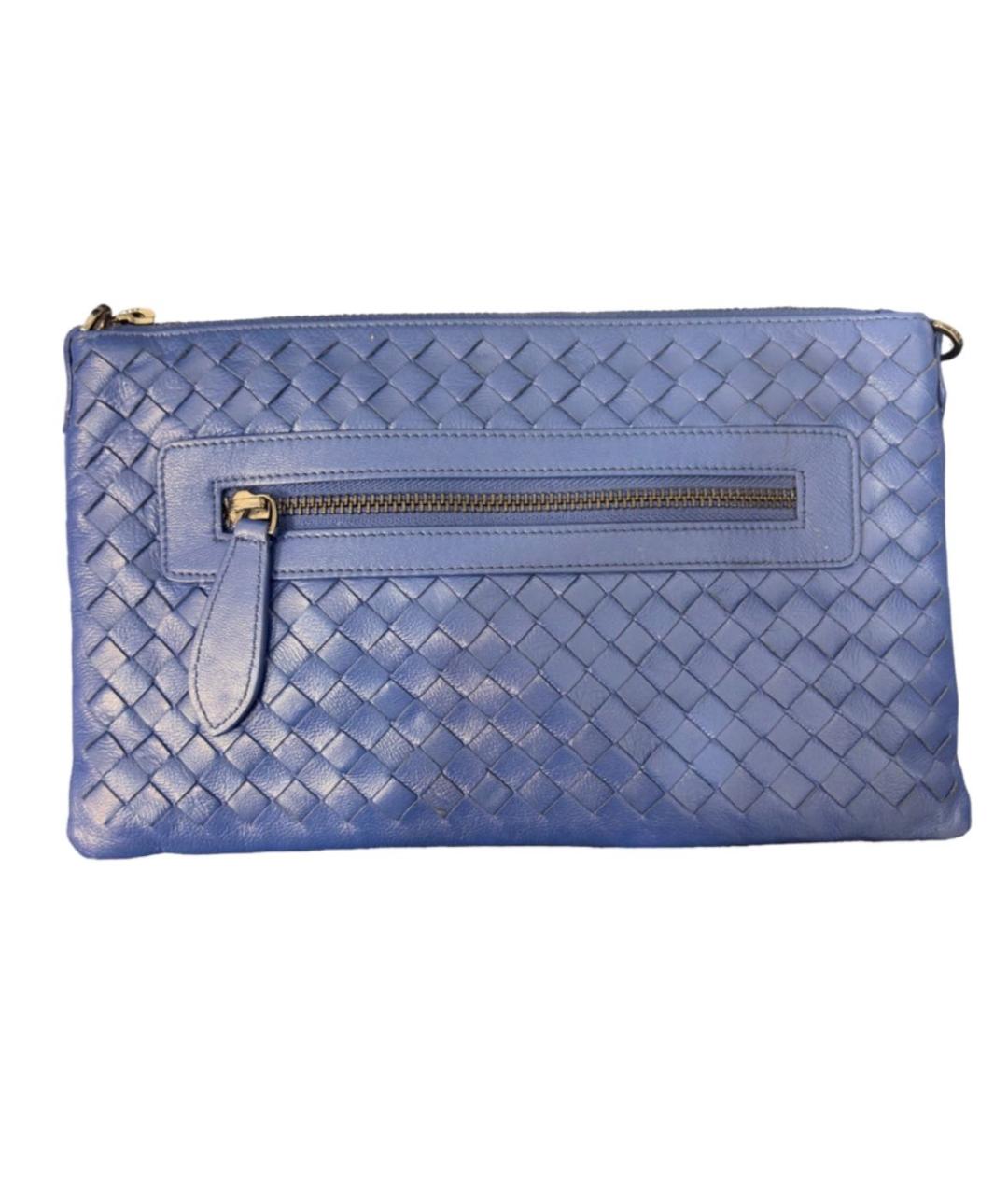 BOTTEGA VENETA Синий кожаный кошелек, фото 2