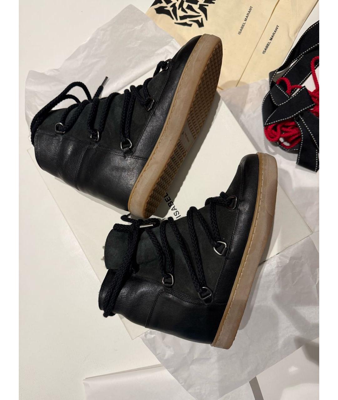 ISABEL MARANT Черные кожаные ботинки, фото 5
