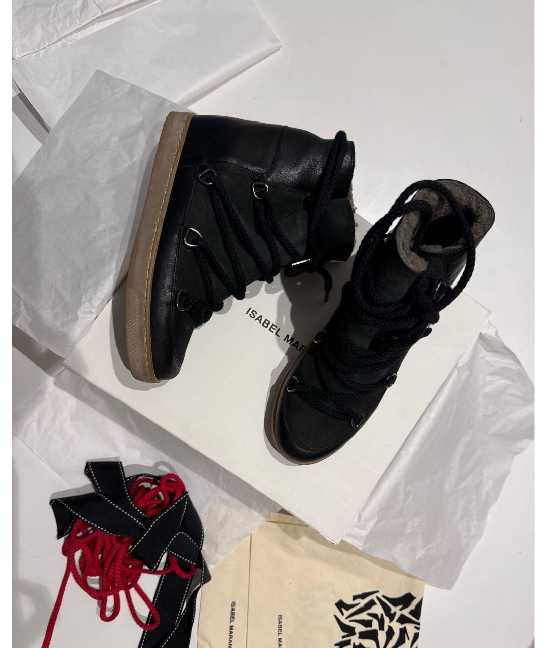 ISABEL MARANT Черные кожаные ботинки, фото 6