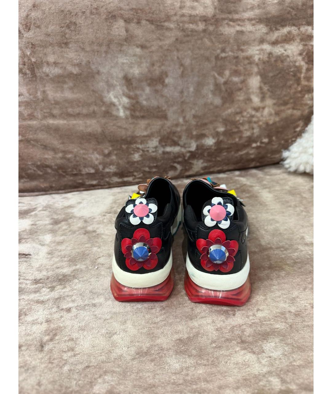 FENDI Черные кожаные слипоны, фото 4