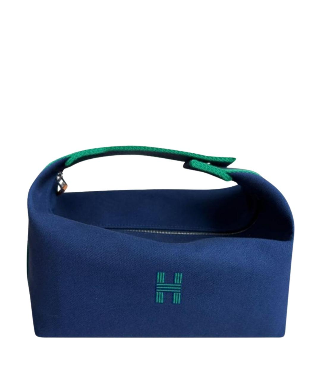 HERMES Синяя тканевая косметичка, фото 1