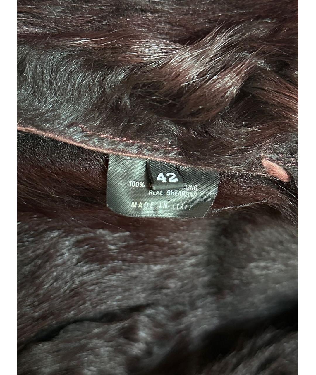 GUCCI Бордовая меховая дубленка, фото 4