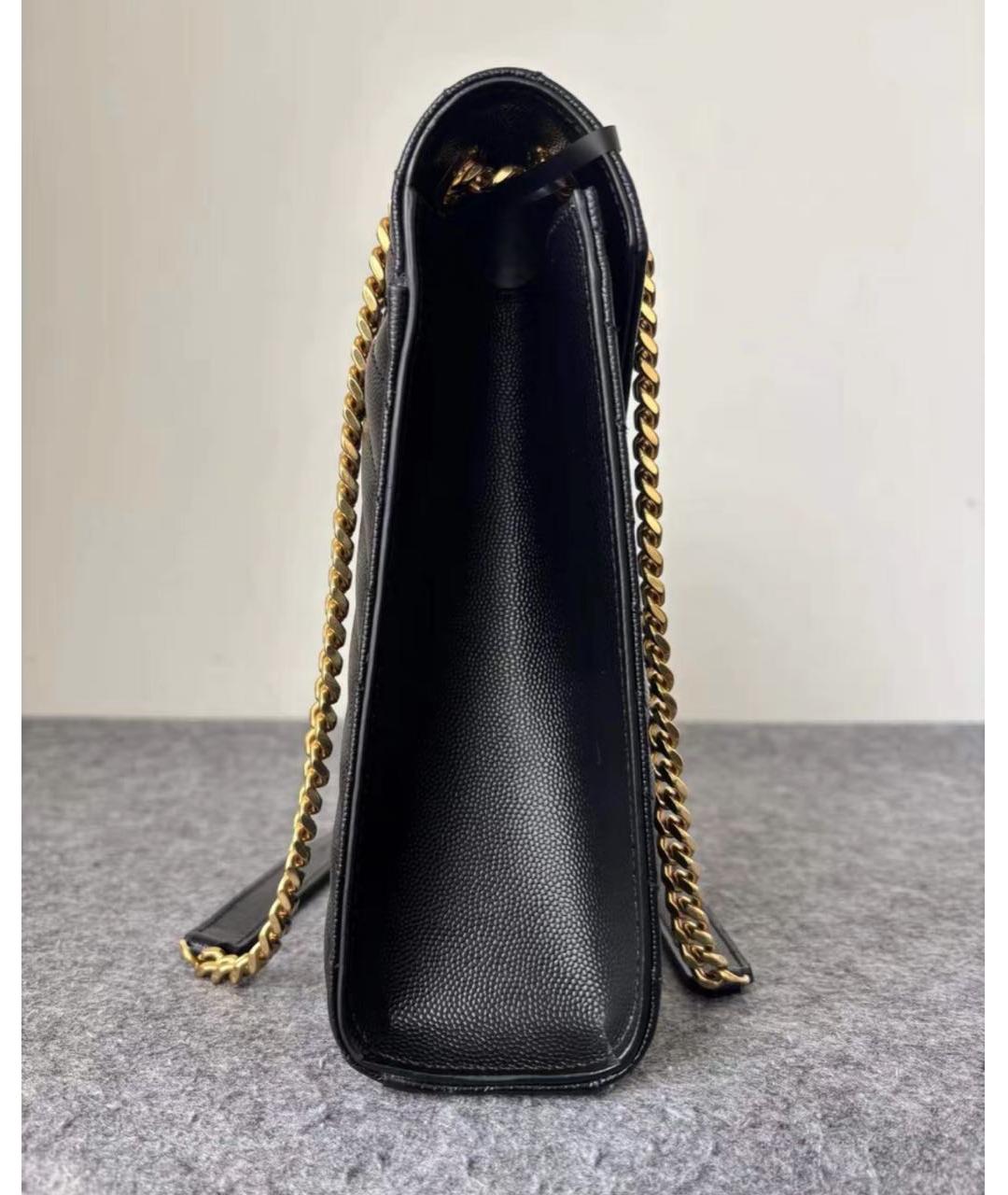 SAINT LAURENT Черная кожаная сумка через плечо, фото 5