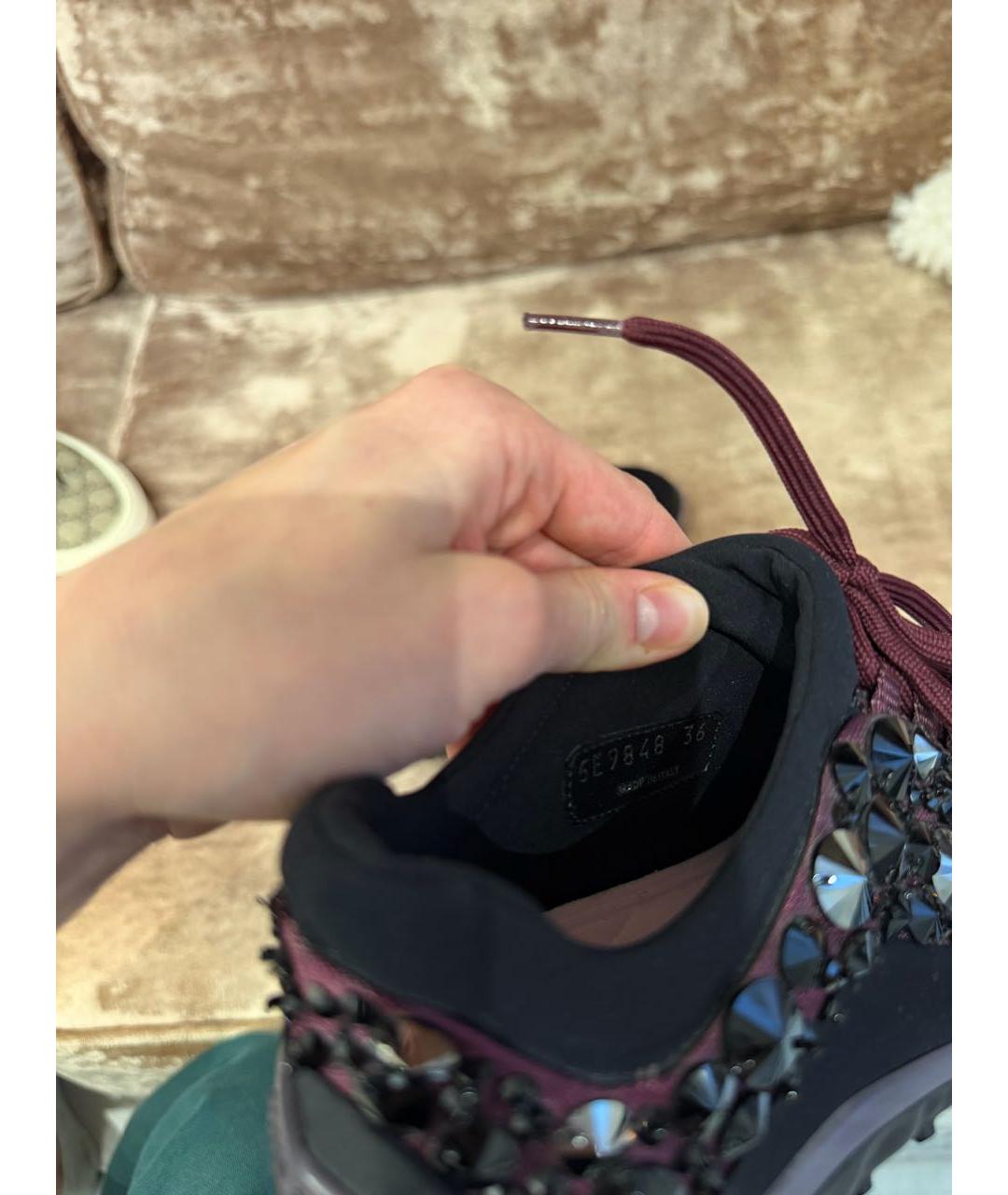 MIU MIU Бордовые кроссовки, фото 7