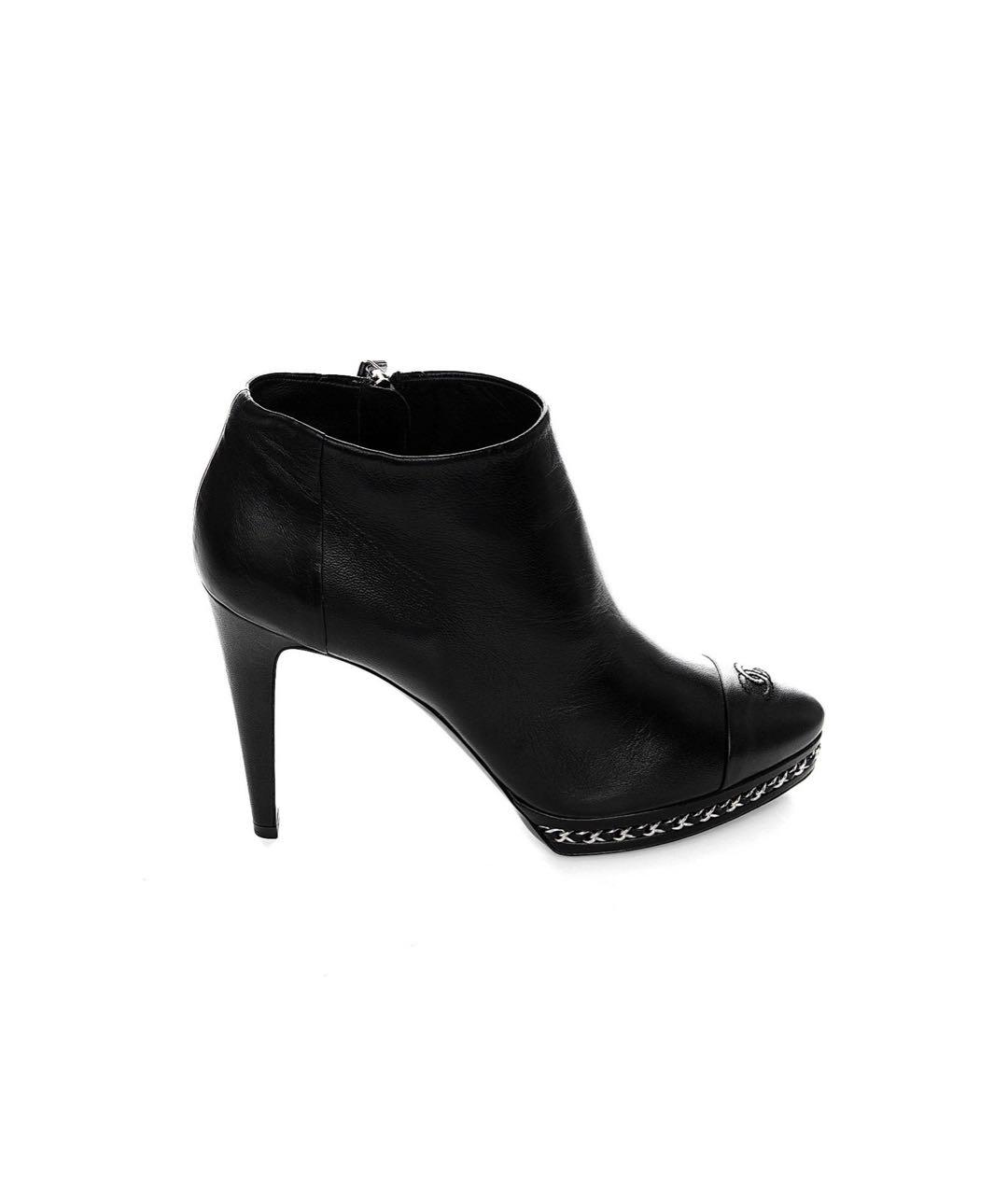 CHANEL Черные кожаные ботильоны, фото 9
