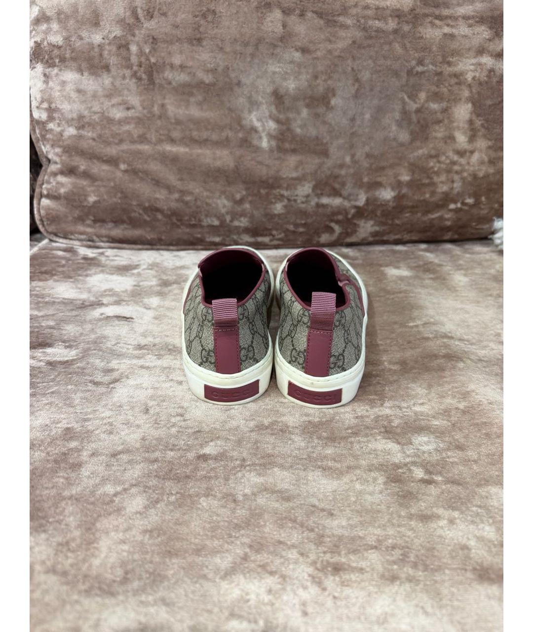 GUCCI Розовые кожаные слипоны, фото 4