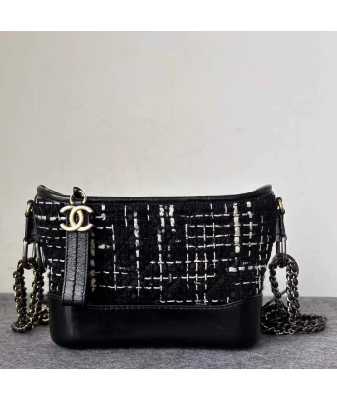 CHANEL Черная твидовая сумка через плечо, фото 2
