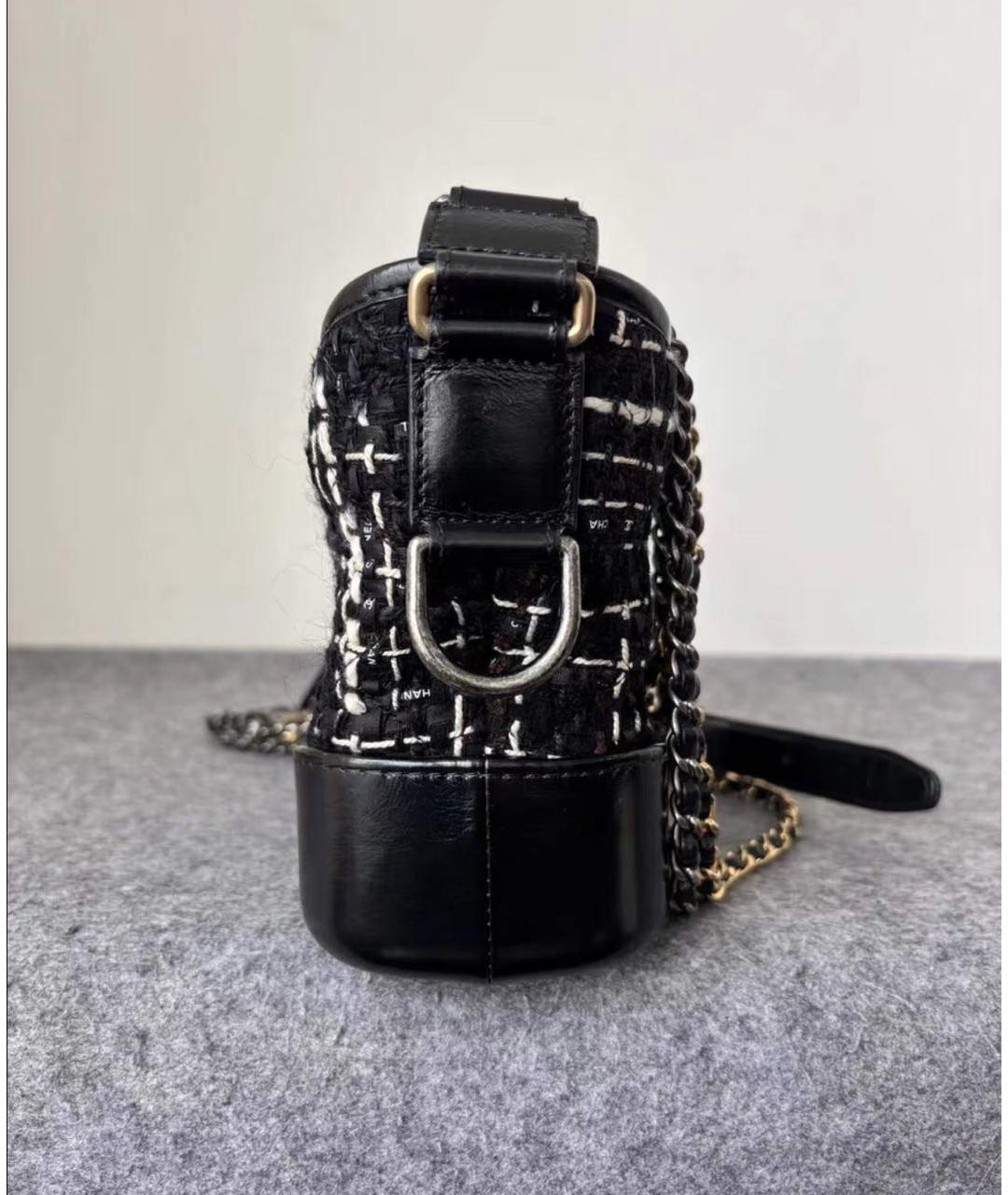 CHANEL Черная твидовая сумка через плечо, фото 4