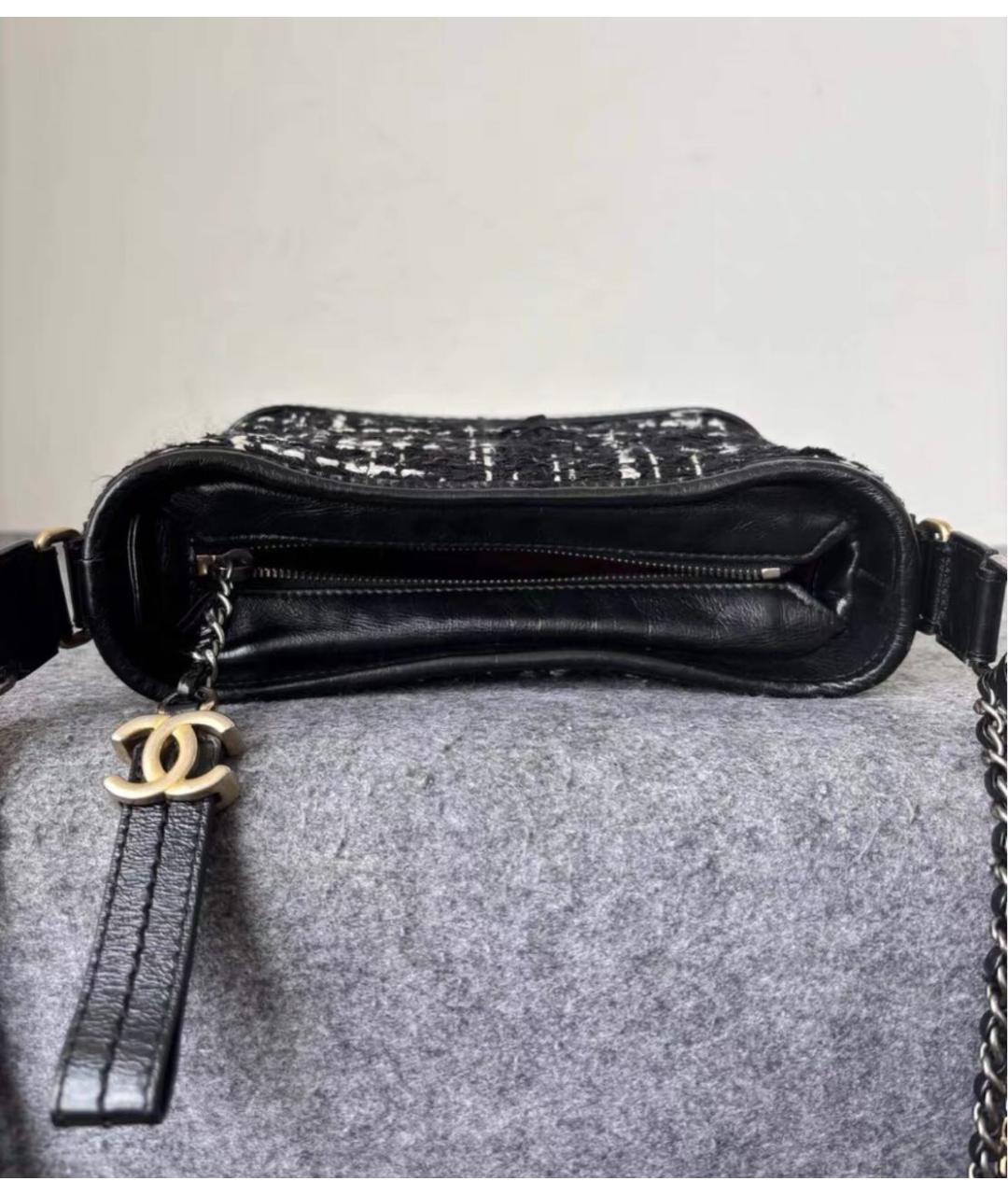 CHANEL Черная твидовая сумка через плечо, фото 6