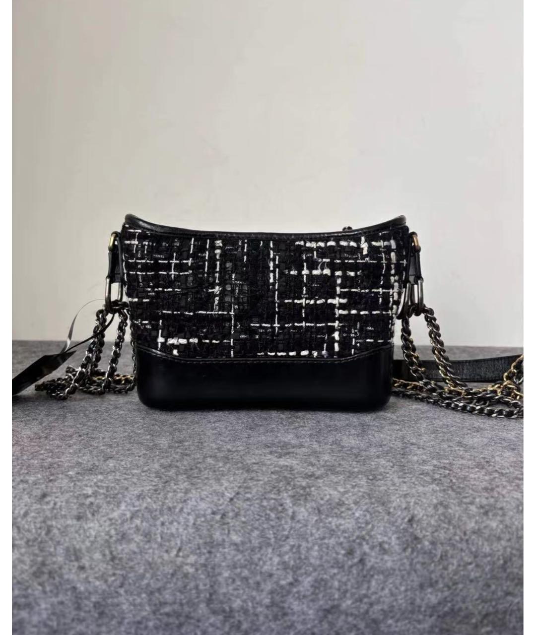 CHANEL Черная твидовая сумка через плечо, фото 3