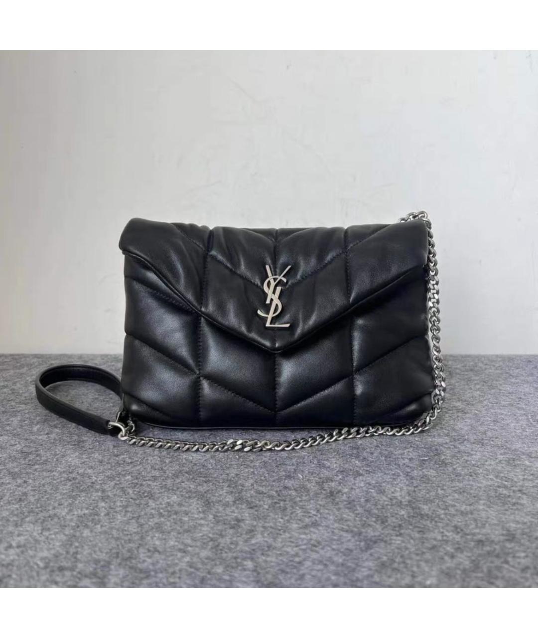 SAINT LAURENT Черная кожаная сумка через плечо, фото 9