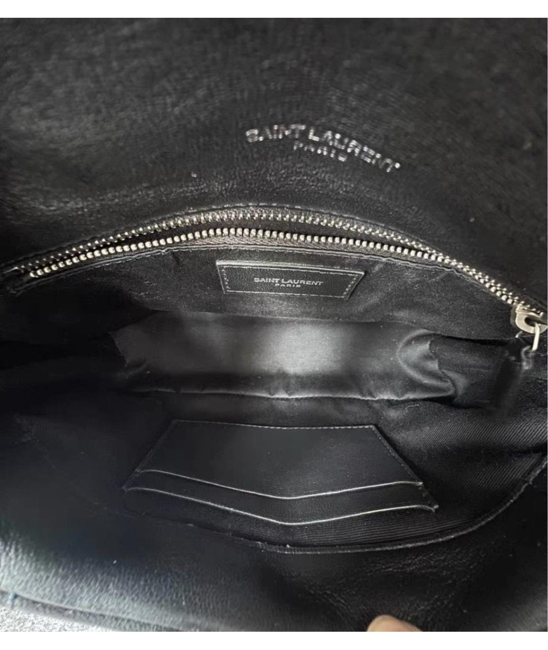 SAINT LAURENT Черная кожаная сумка через плечо, фото 8
