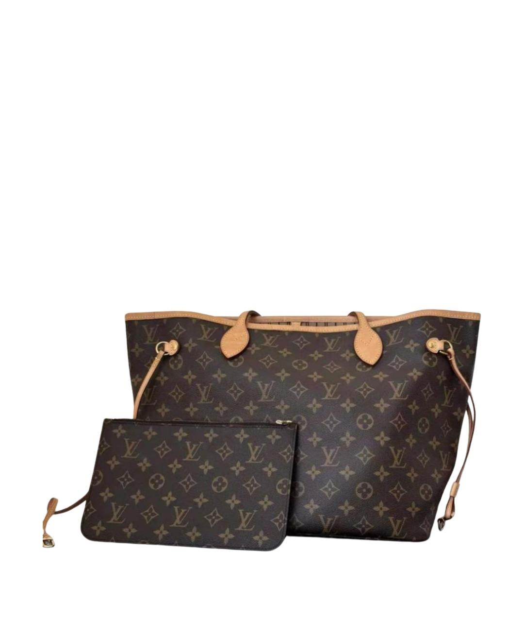LOUIS VUITTON Коричневая сумка тоут из канвы, фото 1