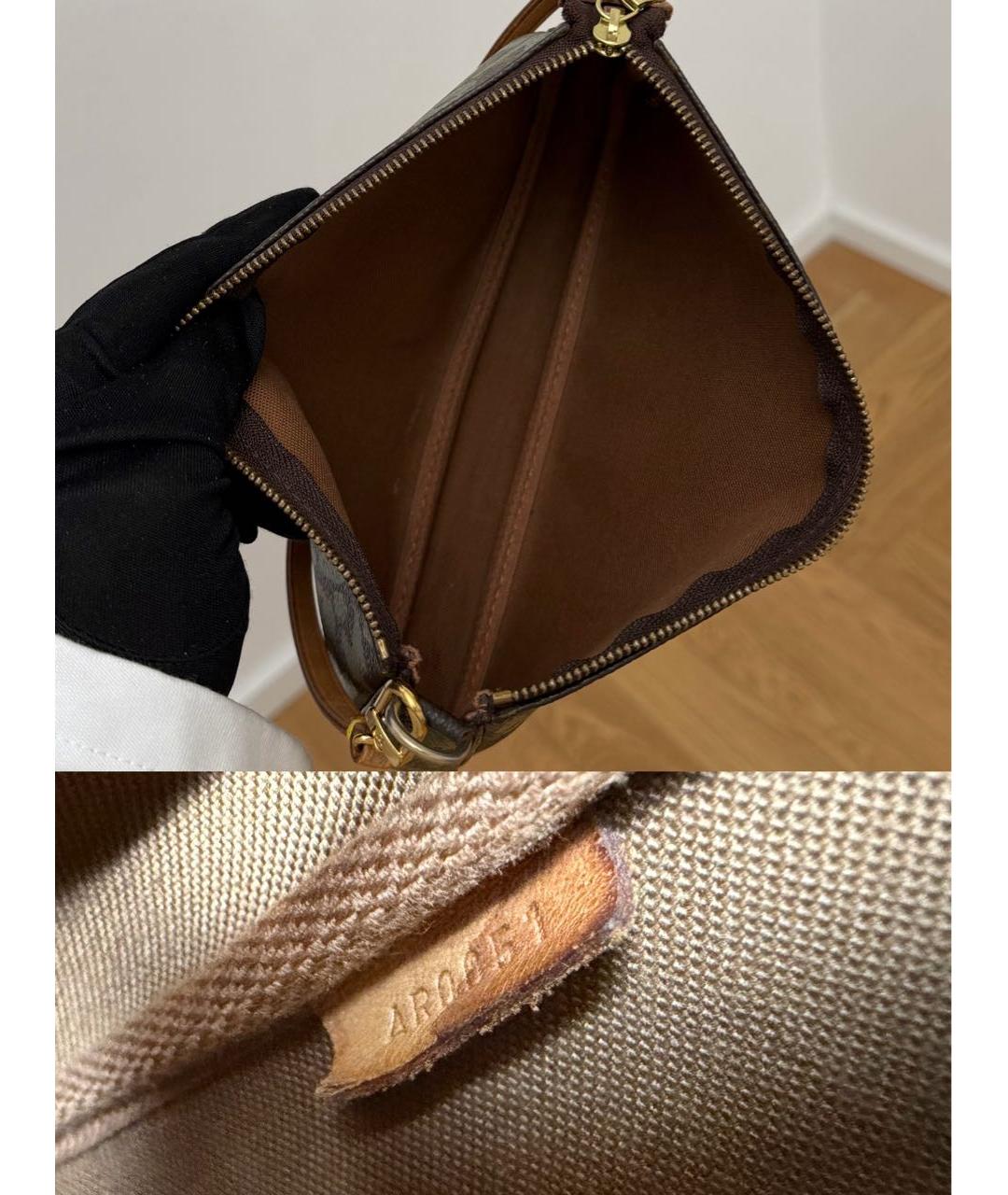 LOUIS VUITTON Коричневая сумка с короткими ручками из канвы, фото 8
