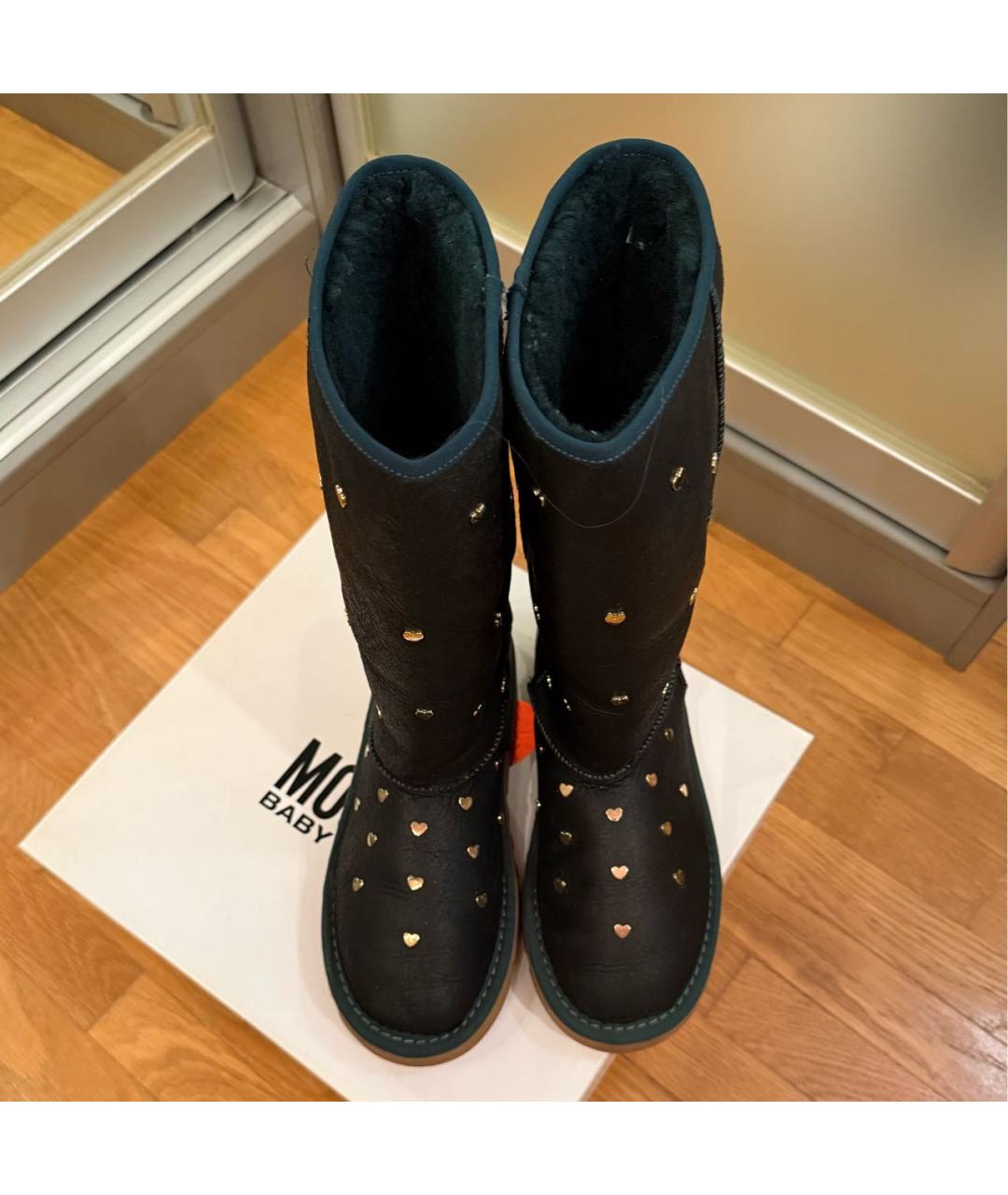 MOSCHINO KID TEEN Зеленые кожаные сапоги, фото 3