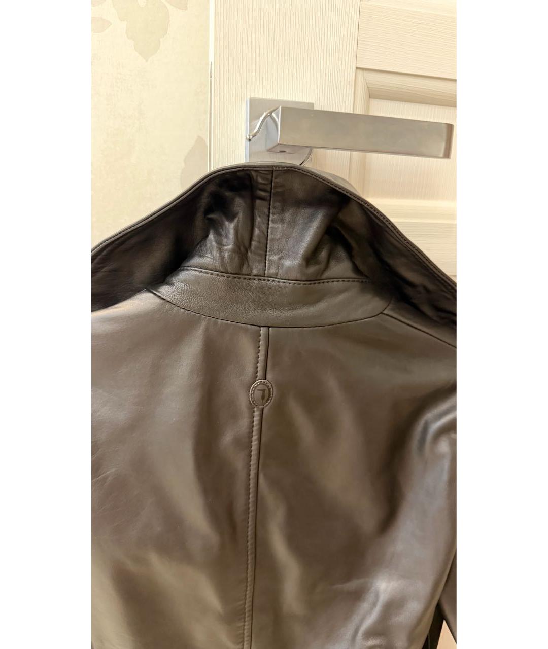 TRUSSARDI Черная кожаная куртка, фото 3